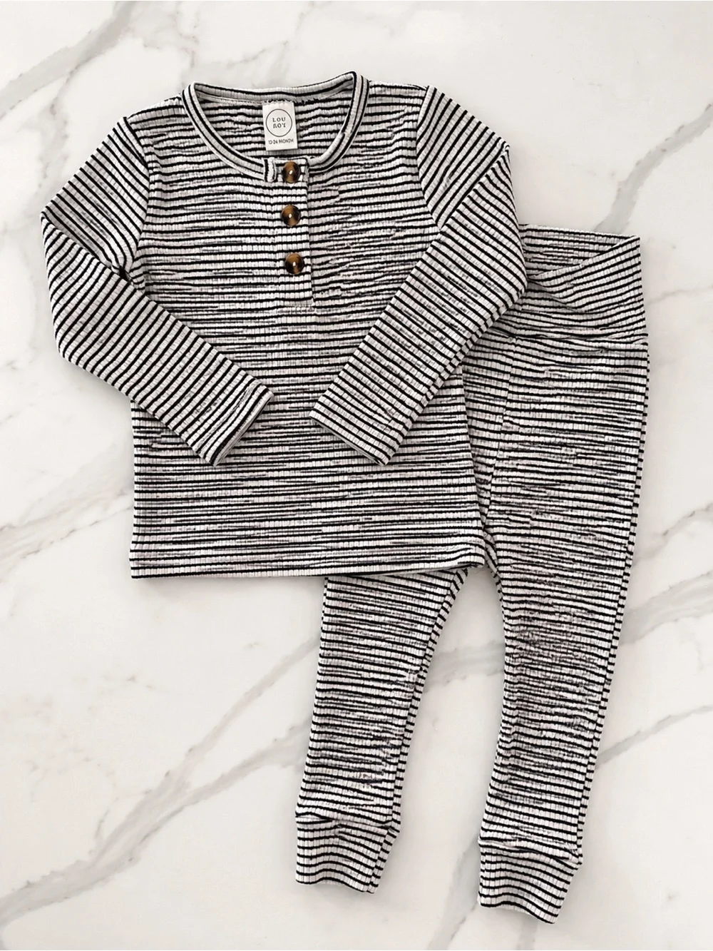 Lou Lou & Company Striped Henley Lounge Set 12-24M Baby Toddler